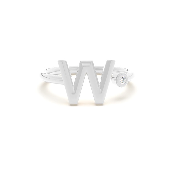 Initial Diamond Delicate Ring