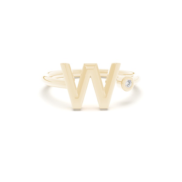 Initial Diamond Delicate Ring