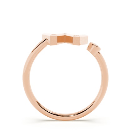 Rose Gold Initial Rings Diamond