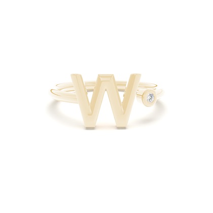 Initial Diamond Delicate Ring
