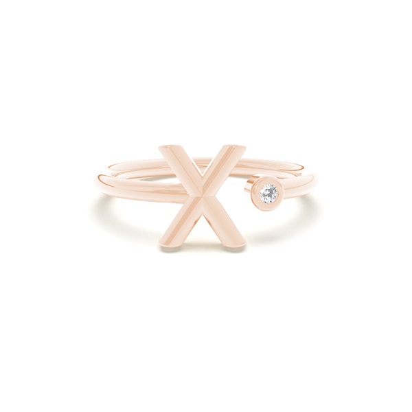 Initial Diamond Delicate Ring