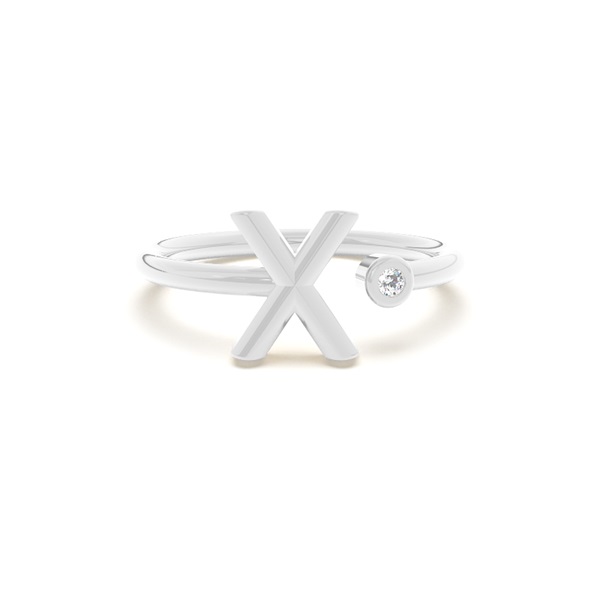 Initial Diamond Delicate Ring