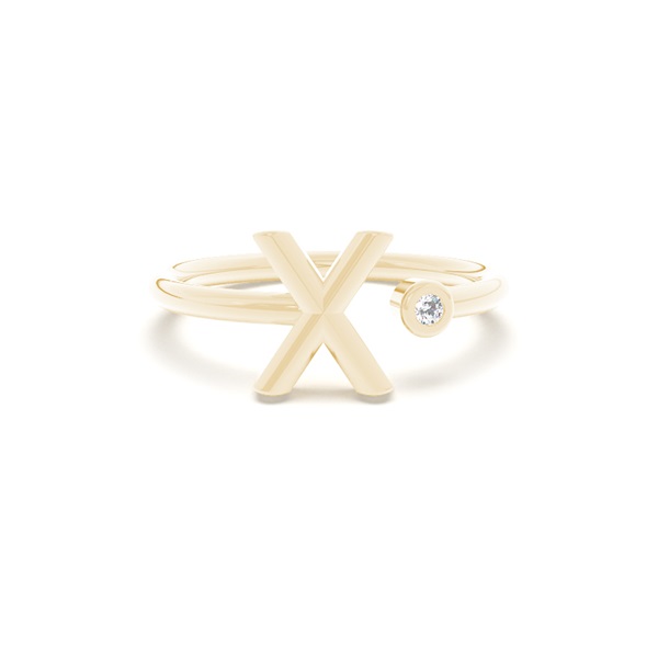 Initial Diamond Delicate Ring