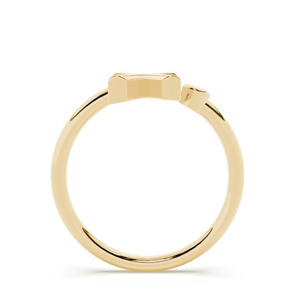 Yellow Gold Initial Rings Diamond
