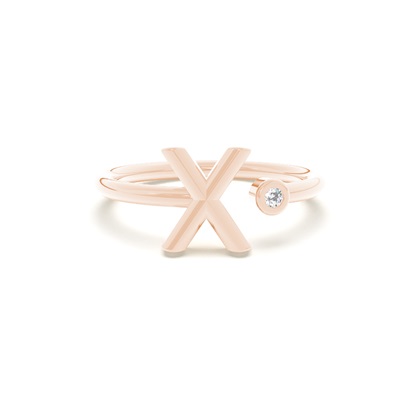 Initial Diamond Delicate Ring