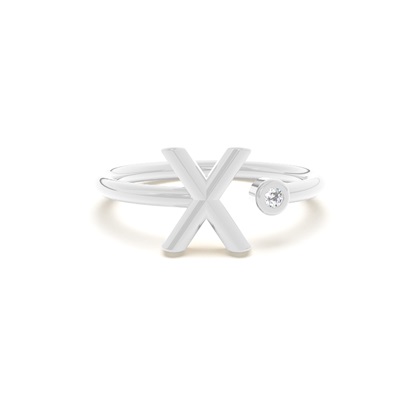 Platinum Initial Rings Diamond