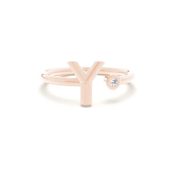 Initial Diamond Delicate Ring