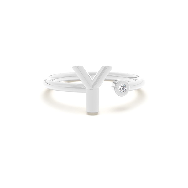Initial Diamond Delicate Ring