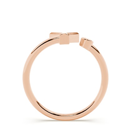 Rose Gold Initial Rings Diamond
