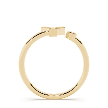 Yellow Gold Initial Rings Diamond