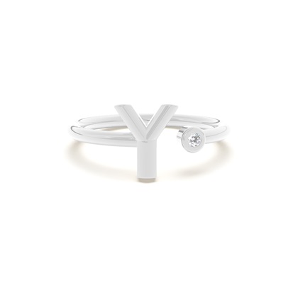 Initial Diamond Delicate Ring
