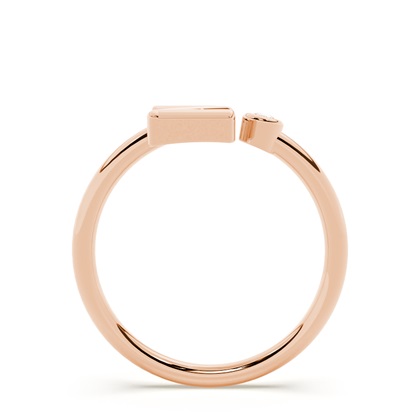 Rose Gold Initial Rings Diamond