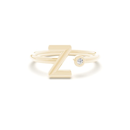 Initial Diamond Delicate Ring