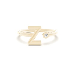 Initial Diamond Delicate Ring