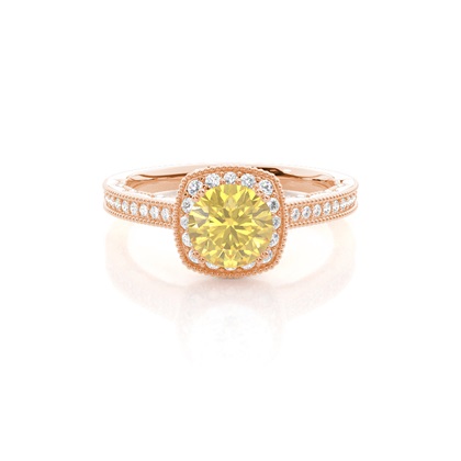 Vintage Yellow Diamond Engagement Ring