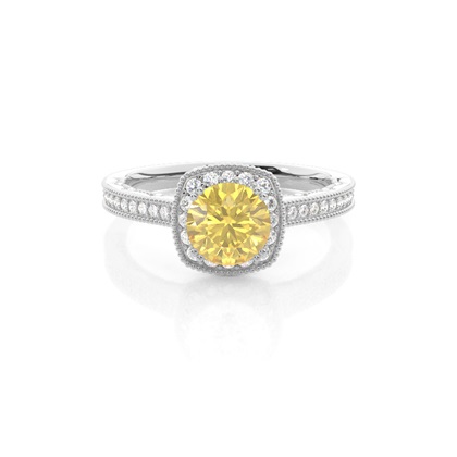 Vintage Yellow Diamond Engagement Ring