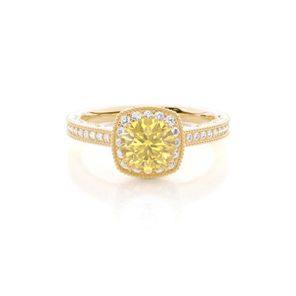 Vintage Yellow Diamond Engagement Ring