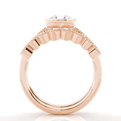 Vintage Diamantenring Braut-Set