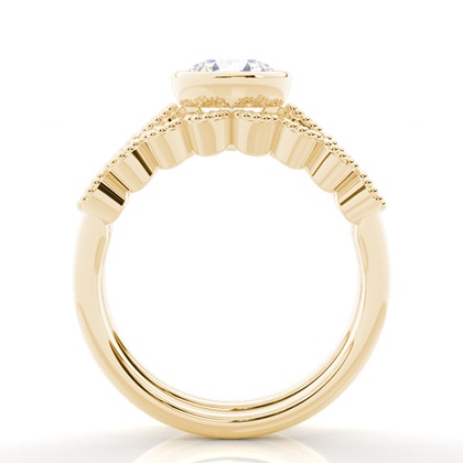 Vintage Diamantenring Braut-Set