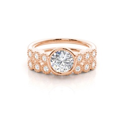 Vintage Diamantenring Braut-Set