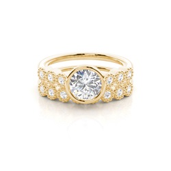 Bezel Look Vintage Diamond Bridal set