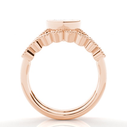 Vintage Diamantenring Braut-Set