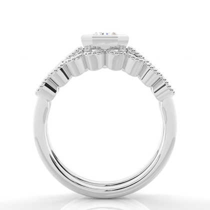 Vintage Diamantenring Braut-Set