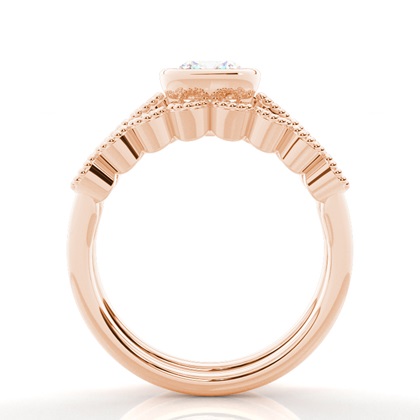 Vintage Diamantenring Braut-Set