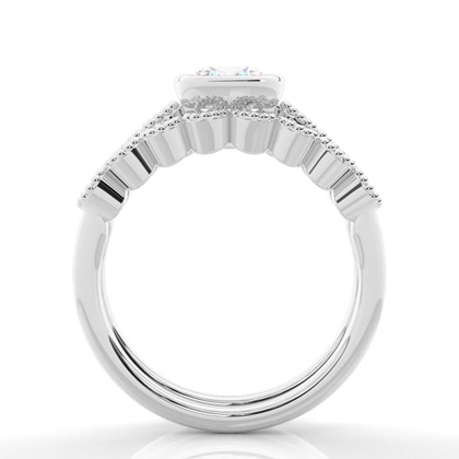 Vintage Diamantenring Braut-Set