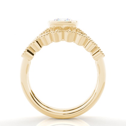 Vintage Diamantenring Braut-Set