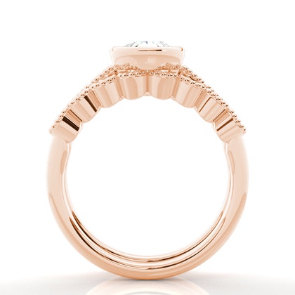 Vintage Diamantenring Braut-Set