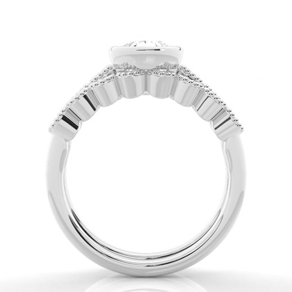 Vintage Diamantenring Braut-Set