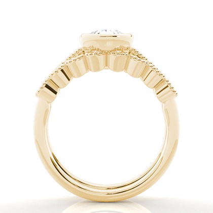 Vintage Diamantenring Braut-Set