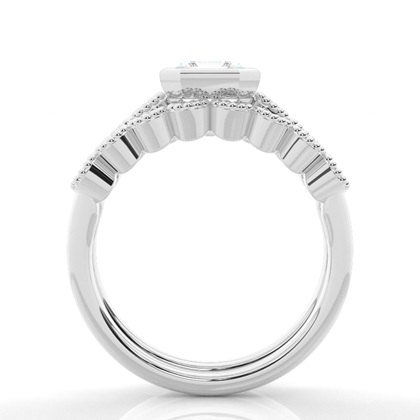 Vintage Diamantenring Braut-Set