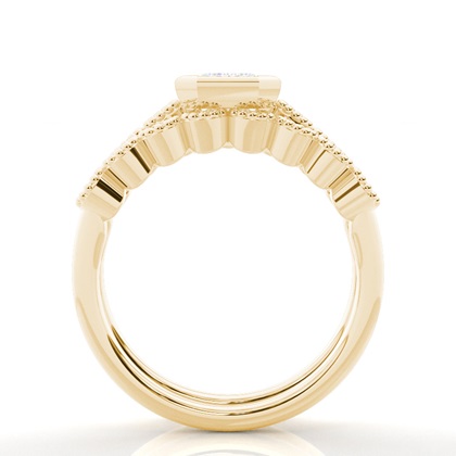 Vintage Diamantenring Braut-Set