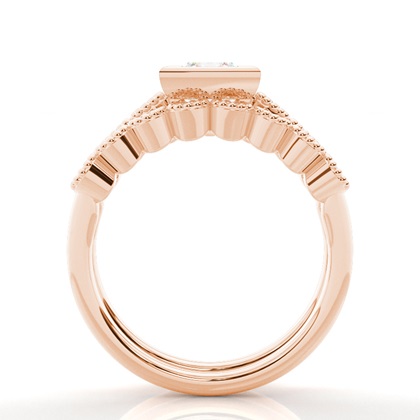 Vintage Diamantenring Braut-Set