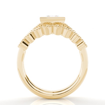 Vintage Diamantenring Braut-Set