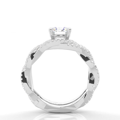 Brautschmuck Set mit Seitensteinen Verlobungsring und Diamant Ehering