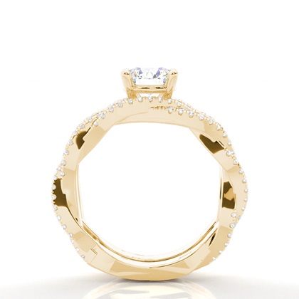 Brautschmuck Set mit Seitensteinen Verlobungsring und Diamant Ehering