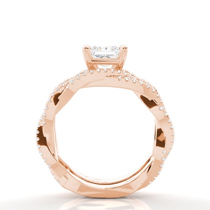 Brautschmuck Set mit Seitensteinen Verlobungsring und Diamant Ehering