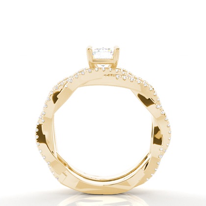 Brautschmuck Set mit Seitensteinen Verlobungsring und Diamant Ehering