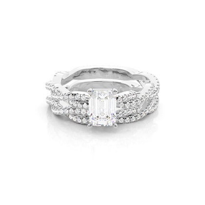 Emerald Bridal Set Diamond Engagement Rings