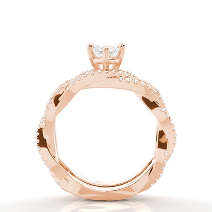 Brautschmuck Set mit Seitensteinen Verlobungsring und Diamant Ehering