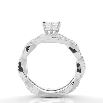 Brautschmuck Set mit Seitensteinen Verlobungsring und Diamant Ehering