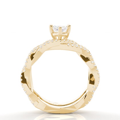 Brautschmuck Set mit Seitensteinen Verlobungsring und Diamant Ehering