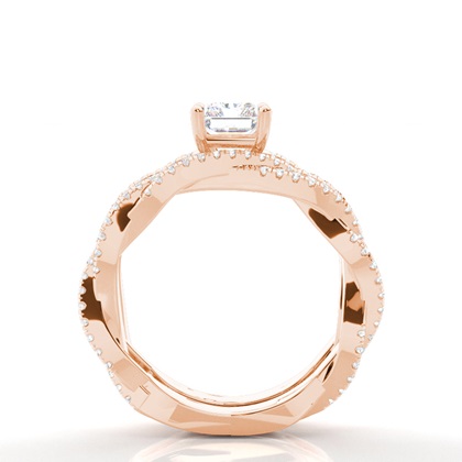 Brautschmuck Set mit Seitensteinen Verlobungsring und Diamant Ehering