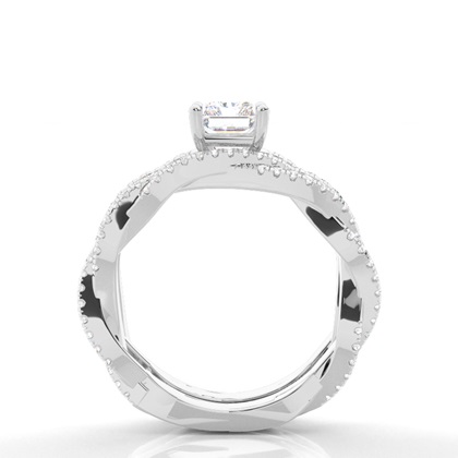 Brautschmuck Set mit Seitensteinen Verlobungsring und Diamant Ehering