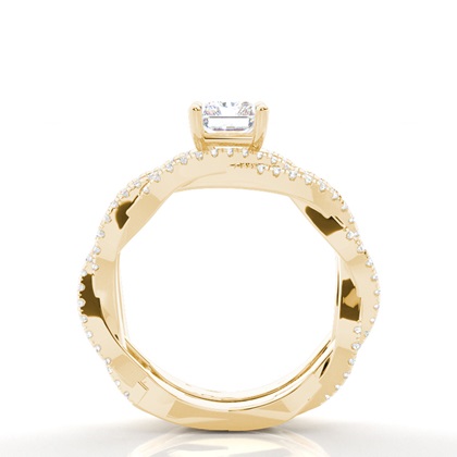 Brautschmuck Set mit Seitensteinen Verlobungsring und Diamant Ehering