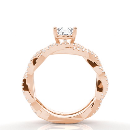 Brautschmuck Set mit Seitensteinen Verlobungsring und Diamant Ehering