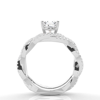 Brautschmuck Set mit Seitensteinen Verlobungsring und Diamant Ehering